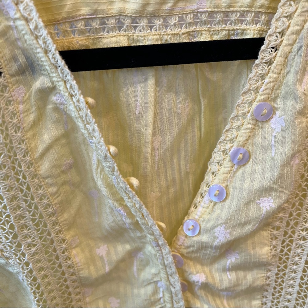 URBAN OUTFITTERS Yellow Short Sleeve Button Down Top - Picture 6 of 10